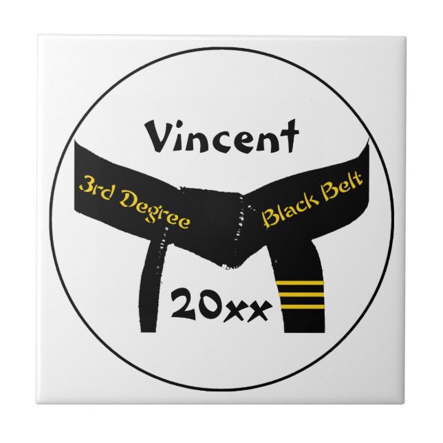 Cerâmica Azulejo do Cinturão Preto de Terceiro Grau Artes M (Frente)