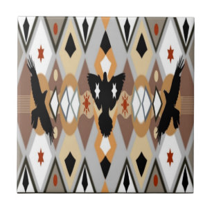 Cerâmica Azulejo do corvo de nativo americano