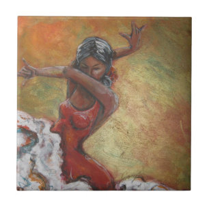 Cerâmica Azulejo do dançarino do Flamenco de Duende