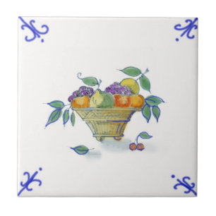 Cerâmica Azulejo do design da cesta de fruta de DFB01 Delft