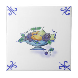 Cerâmica Azulejo do design da cesta de fruta de DFB03 Delft