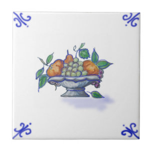 Cerâmica Azulejo do design da cesta de fruta de DFB07 Delft