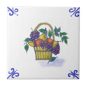 Cerâmica Azulejo do design da cesta de fruta de DFB11 Delft