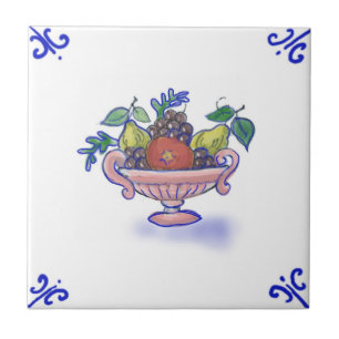 Cerâmica Azulejo do design da cesta de fruta de DFB12 Delft