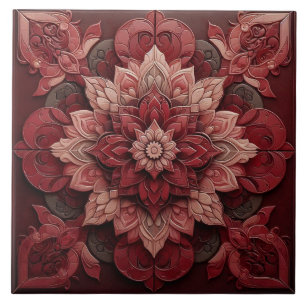 Cerâmica Azulejo do Designer de Efeito 3D do Ruby Red Elega