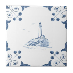 Cerâmica Azulejo do farol de Delft com cantos do rolo