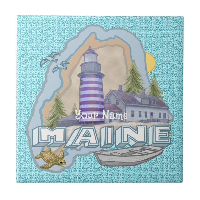 Cerâmica Azulejo do Farol de Maine (Frente)
