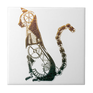Cerâmica Azulejo do gato de Steampunk