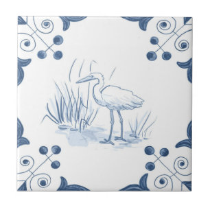 Cerâmica Azulejo do guindaste de Delft com cantos do rolo