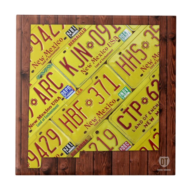 Cerâmica Azulejo do mapa da matrícula de New mexico (Frente)