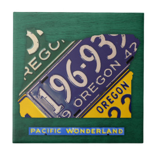 Cerâmica Azulejo do mapa da matrícula de Oregon