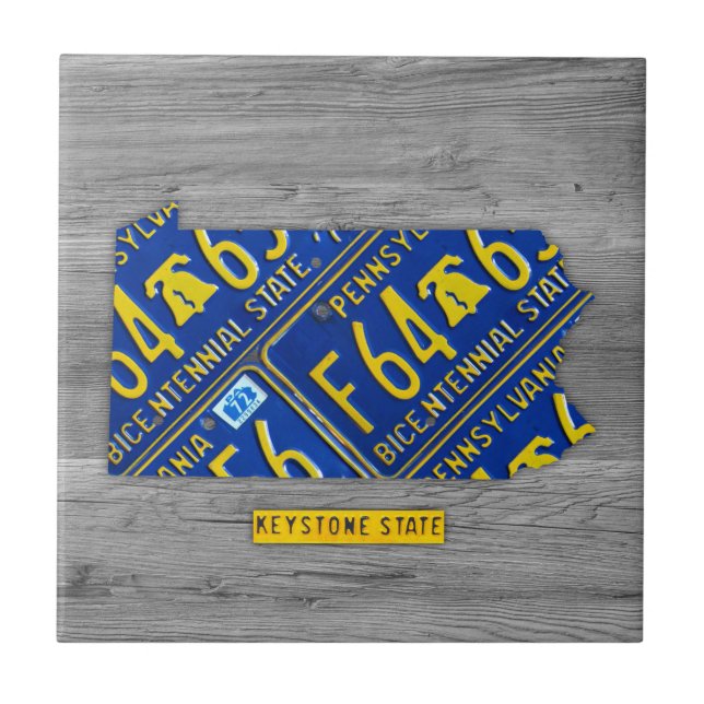 Cerâmica Azulejo do mapa da matrícula de Pensilvânia (Frente)