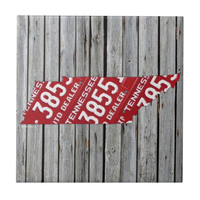 Cerâmica Azulejo do mapa da matrícula de Tennessee (Frente)