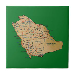 Cerâmica Azulejo do mapa de Arábia Saudita