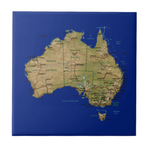 Cerâmica Azulejo do mapa de Austrália