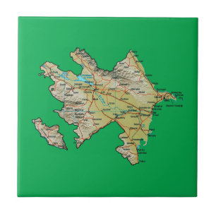 Cerâmica Azulejo do mapa de Azerbaijan