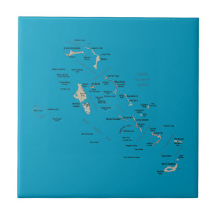 Cerâmica Azulejo do mapa de Bahamas
