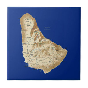 Cerâmica Azulejo do mapa de Barbados