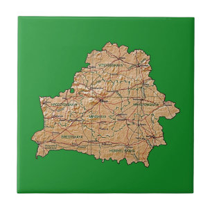 Cerâmica Azulejo do mapa de Belarus