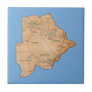 Cerâmica Azulejo do mapa de Botswana