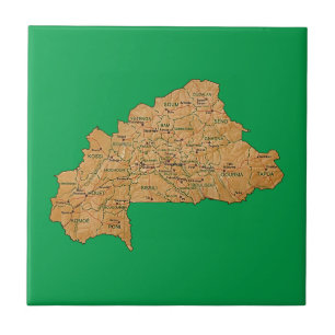 Cerâmica Azulejo do mapa de Burkina Faso