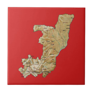 Cerâmica Azulejo do mapa de Congo-Brazzaville