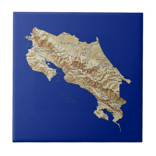 Cerâmica Azulejo do mapa de Costa Rica
