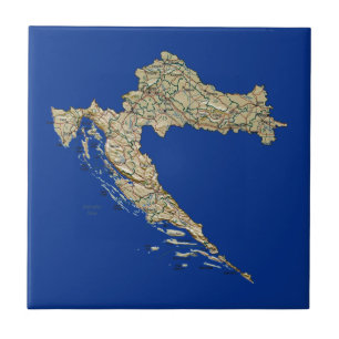 Cerâmica Azulejo do mapa de Croatia