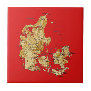 Cerâmica Azulejo do mapa de Dinamarca