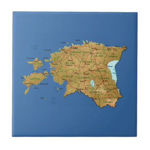 Cerâmica Azulejo do mapa de Estónia