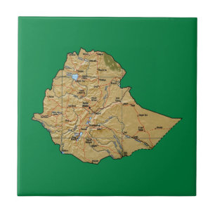 Cerâmica Azulejo do mapa de Etiópia