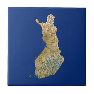 Cerâmica Azulejo do mapa de Finlandia