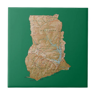 Cerâmica Azulejo do mapa de Ghana