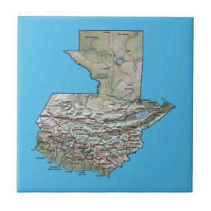 Cerâmica Azulejo do mapa de Guatemala
