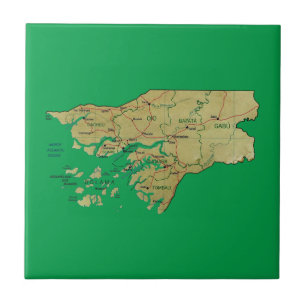 Cerâmica Azulejo do mapa de Guiné-Bissau