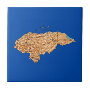 Cerâmica Azulejo do mapa de Honduras