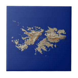 Cerâmica Azulejo do mapa de Ilhas Falkland