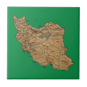 Cerâmica Azulejo do mapa de Irã