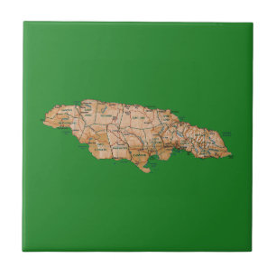 Cerâmica Azulejo do mapa de Jamaica