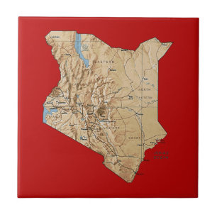 Cerâmica Azulejo do mapa de Kenya