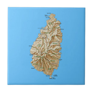 Cerâmica Azulejo do mapa de Lucia de santo