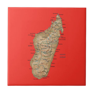 Cerâmica Azulejo do mapa de Madagascar