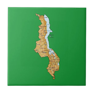 Cerâmica Azulejo do mapa de Malawi