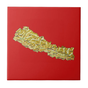 Cerâmica Azulejo do mapa de Nepal