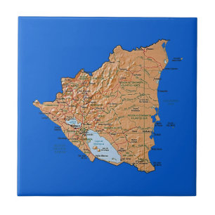 Cerâmica Azulejo do mapa de Nicarágua