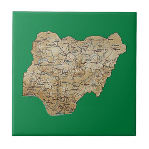 Cerâmica Azulejo do mapa de Nigéria