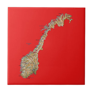 Cerâmica Azulejo do mapa de Noruega