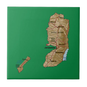 Cerâmica Azulejo do mapa de Palestina