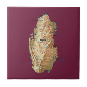 Cerâmica Azulejo do mapa de Qatar