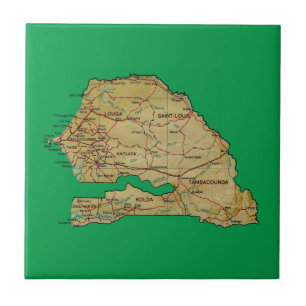 Cerâmica Azulejo do mapa de Senegal